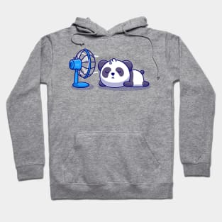 Cute Panda Sleeping In Front Of Fan Cartoon Hoodie